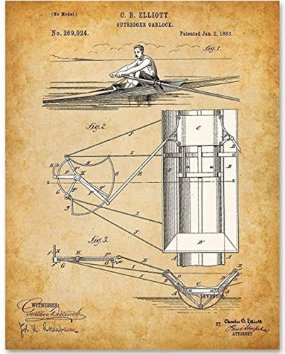 Sculling De Carreras De Botes De Remos Sin Marco De 11 X 14