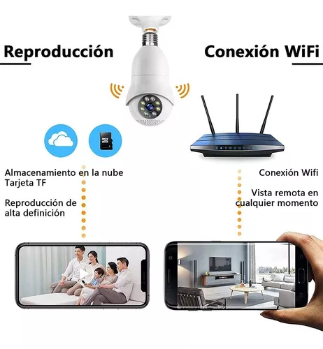 Cámara De Seguridad 360º Wifi Exterior/interior Socket 1080p