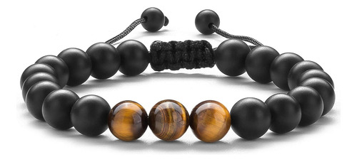 Hamoery Hombres Mujeres 0.315 In Mate Ojo De Tigre Pulsera D