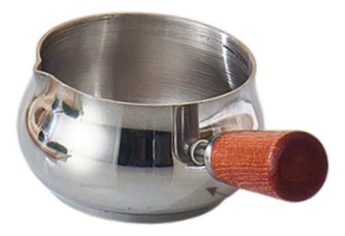 Taza De De Acero Inoxidable Con Mango De Madera Taza M Plata