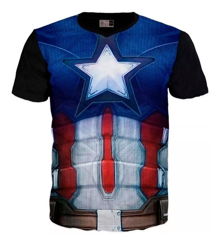 Camiseta Xl Capitan America Marvel Superheroe Adulto Traje 