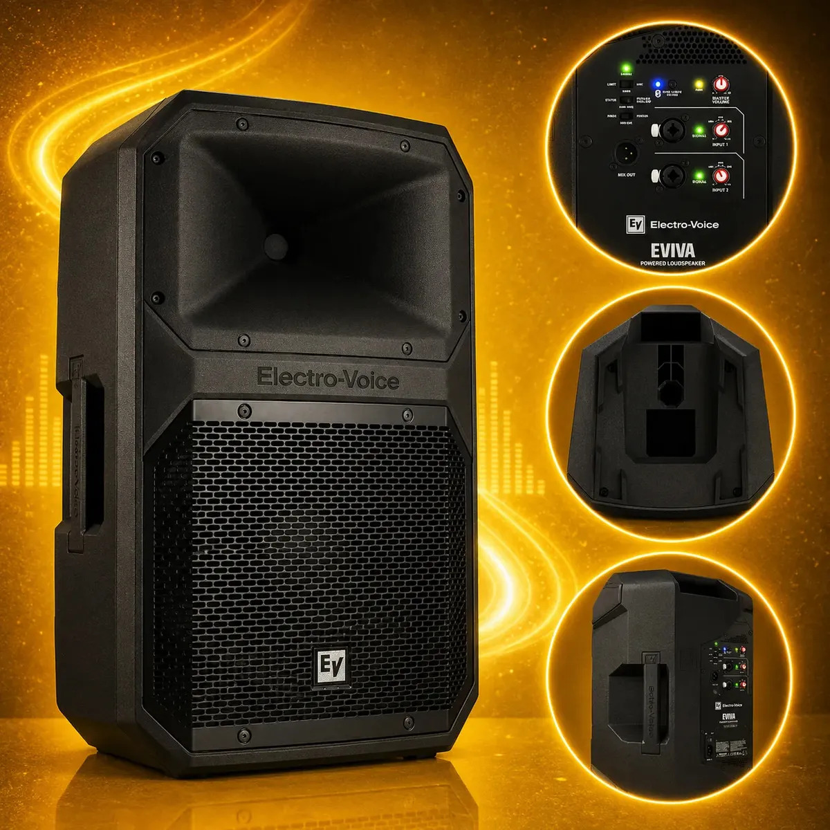 Caixa Ativa Electro Voice EVIVA12P 1000W Bluetooth 12" Profissional Bivolt Eventos Igrejas Shows DJ