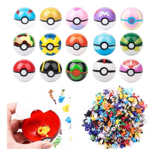 5 Piezas De Pokémon Pokeballs, Bolas De 7 Cm, Minifiguras Al