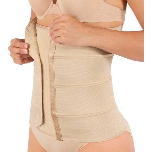 Faja Colostomia 4 Bandas Paciente Colostomizado Color Beige