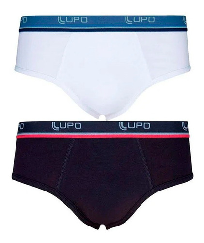 Kit C/2 Cueca Slip Lupo 524 Algodão Com Elastano