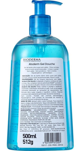 Atoderm Gel De Ducha E Banho Bioderma 500 Ml -envio 24 Horas