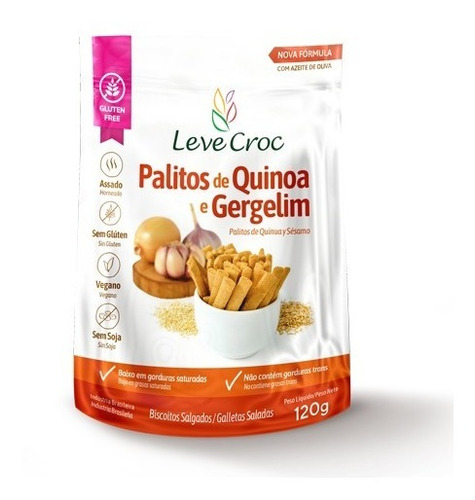 Imagem 1 de 1 de Palitos Salgados De Quinoa E Gergelim 120g Kit Com 18 Un.