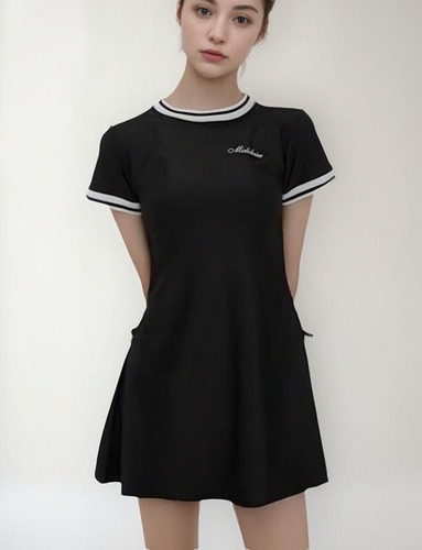 Traje De Baño Sexy De Manga Corta De Una Sola Pieza Para Muj