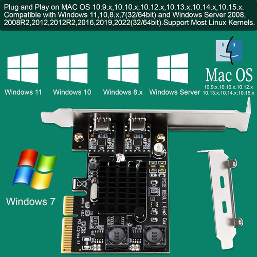 2 Puertos Usb-c Pcie Usb 3.1 Gen 2 A 10 Gbps De Máxima Ve...