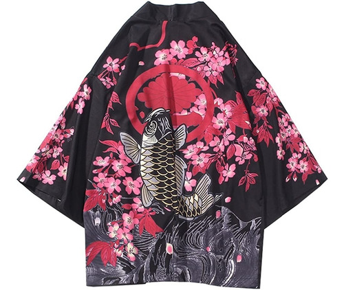 Kimono, Yukata Estilo Japonés Con Diseño Oriental, Cárdigan 