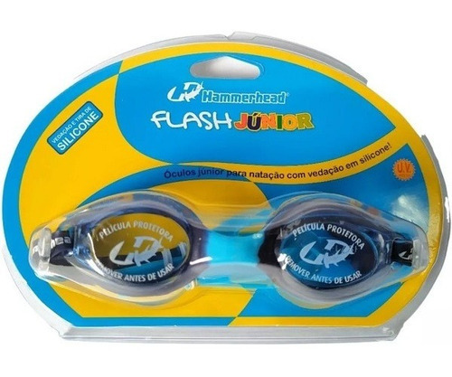 Óculos Natação Hammerhead Infantil Silicone Proteção Solar Cor Azul