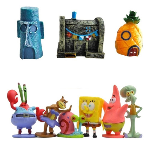 Figura Decorativa De La Serie Bob Esponja Kit 9