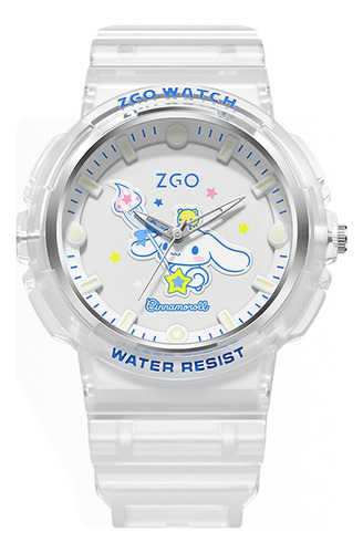 Reloj Transparente Impermeable Sanrio Cinnamon Dog Para Niña