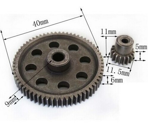 Engrenagen De Aço 64t + Pinhão 17t Himoto,hsp, Rc 1/10