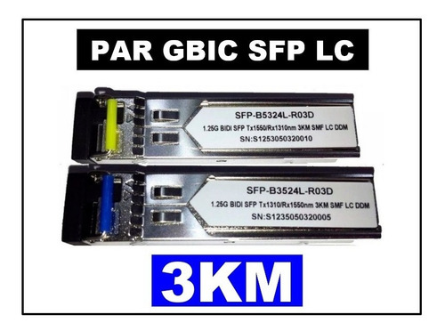 Imagem 2 de 2 de Par Módulos Gbic Sfp 3km Lc B3524l-r03d B5324l-r03d C/ Nf-e