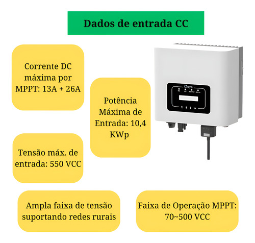 Inversor Solar On Grid Deye Sun-8kw-220v C/wifi Integrado