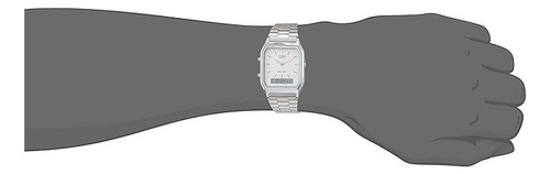 Reloj Casio Aq-230a-7am Acero Inoxidable Y Fondo Blanco