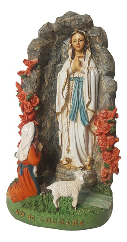 Estatua Gruta Virgen De Lourdes 20cm Imagen (italy) 