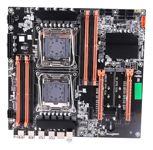 Placa Mãe Dual X99 2011-3 V 8x Ddr4 2x Nvme +2x Xeon 2630 V3 Preto