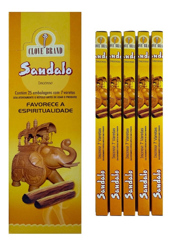 Incenso Sândalo 25 Caixinhas Clove Brand Atacado