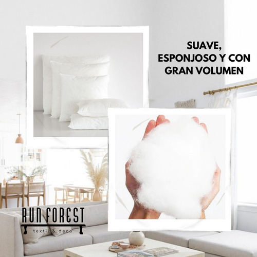 Relleno Almohadon 60x60 Vellon Siliconado 5 Unidades Color FRISELINA