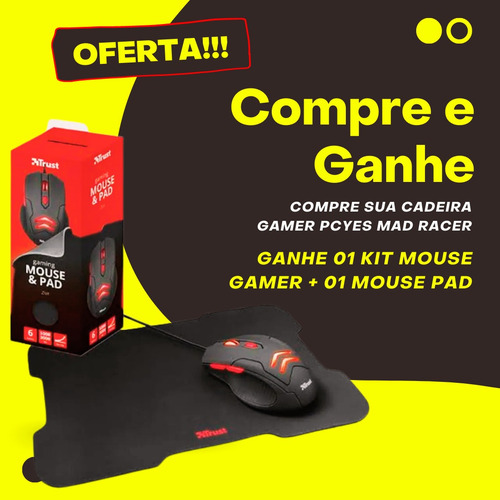 Imagem 2 de 3 de Cadeira Gamer Pc Yes Mad Racer + Ganhe Kit Mouse Gamer