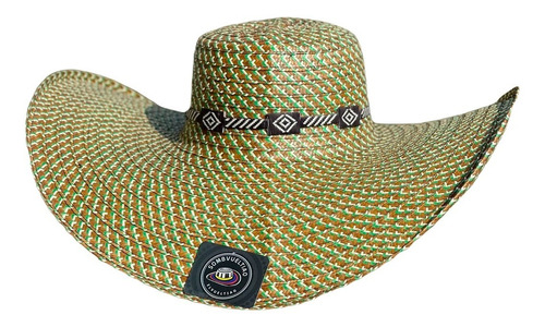 Sombrero Exclusivo 21 Fibras Verde Diseño Fino