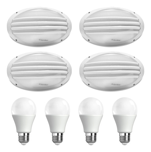 Combo X4 Tortuga Polipropileno Lámpara Led 12w Luz Día Fría