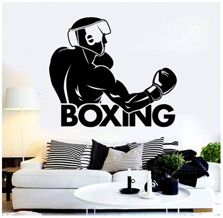 Vinilo Decorativo Deporte Boxeo Mural Gancho Boxing