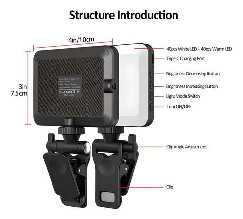 Luz De Selfie Recargable Para iPhone - Luz Led Ajustable