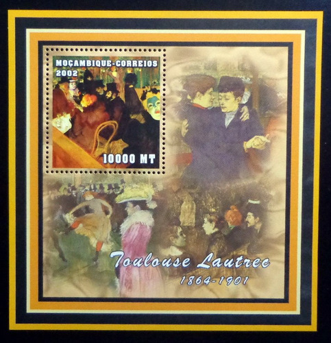 Mozambique Arte, Bloque 1 Sello Toul Lautrec 02 Mint L9364