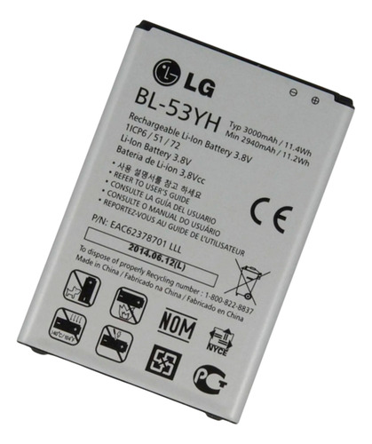 Flex Bateria Bl-53yh Para LG G3 Stylus D850 D830 Recuperada