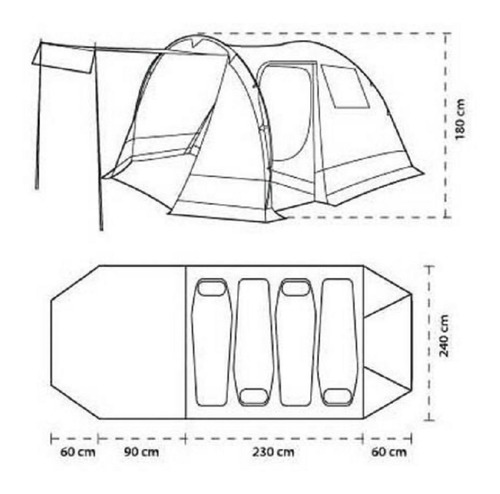 Imagen 2 de 5 de Carpa Spinit Confort 4 Personas Carpas Iglu Camping Comedor