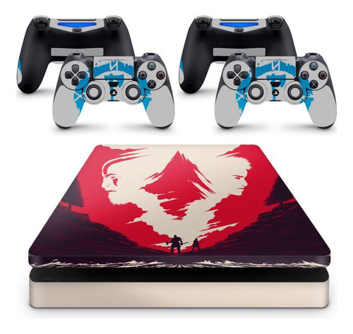 Skin Adesivo Protetor Para Ps4 Slim God Of War Kratos B5