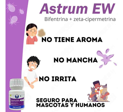 Astrum Ew 400 Ml Bifentrina Zeta Cipermetrina Mata Chinches