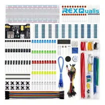 Comprar REXQualis Kit De Componente Electrónicos c\u002FModulo Fuente de Poder, Cable de Puente, 830 tie-Points Breadboard, Potenciometro de Precision,Resistor Compatible con Arduino, Raspberry Pi