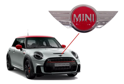 Logo Emblema De Capot Mini Cooper Rojo