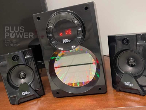 Minicomponente Plus Power Pp-mcomp25 Negro Con Bluetooth Luz