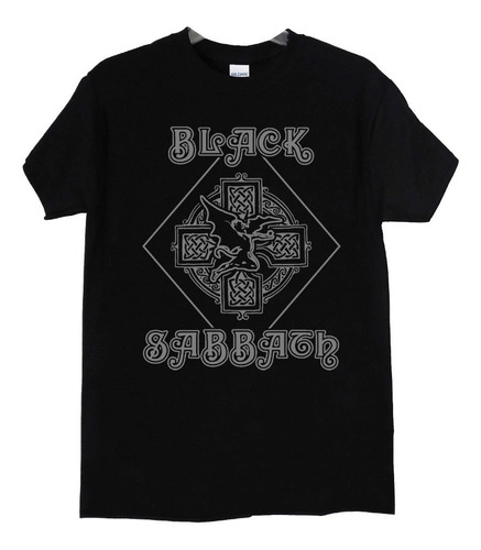 Black Sabbath Angel Caido Polera Negra Hombre