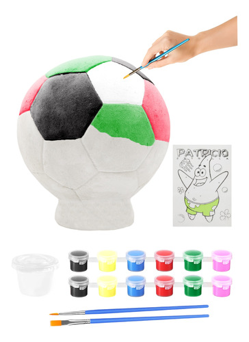 Figura De Yeso Alcancía Para Pintar Balón Futbol 12 Pinturas