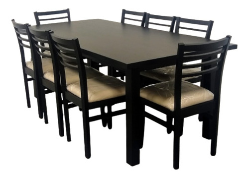 Juego Comedor Mesa Rectangular 2,10 X 1 Mt + 8 Sillas