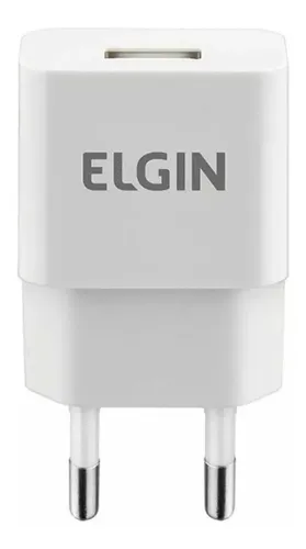 Carregador De Tomada Com 1 Saída Usb 5v 1a Bivolt Elgin Cor Branc...