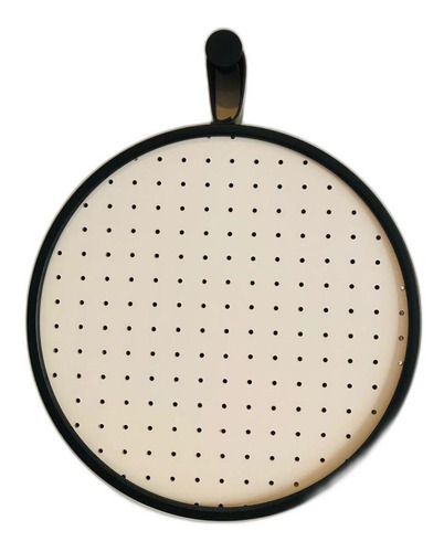 Pegboard Alca Curta Preto Couro Preto- Fundo Branco 40 Cm