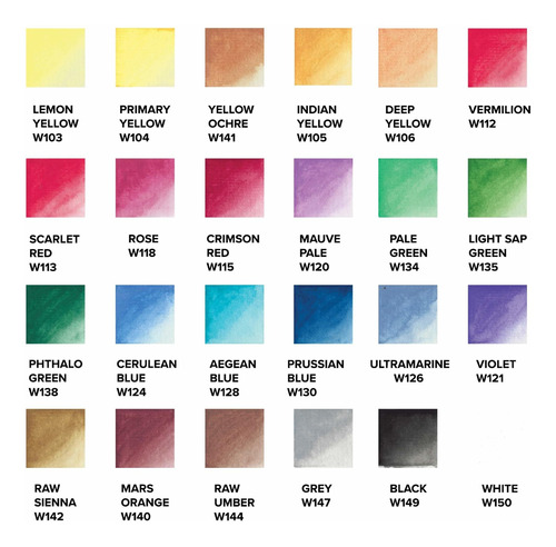 Gencrafts Pintura Para Acuarela Juego 24 Color Vibrante