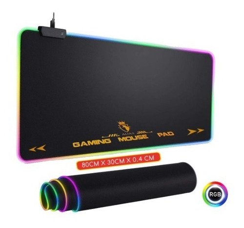 Imagen 1 de 3 de Mouse Pad Alfombrilla Gamer Retroiluminada Rgb Antideslizant