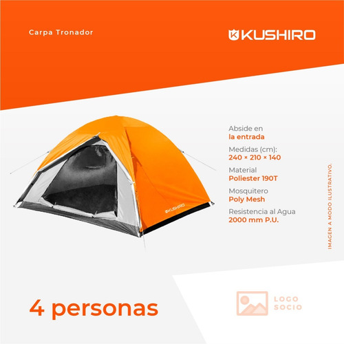 Carpa 4 Personas + Colchon 2 Plaz+ Almohadas + Inflador