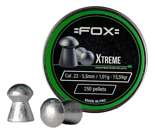 Balines Fox Xtreme 5.5 X250 Aire Comprimido 15,59 Grains