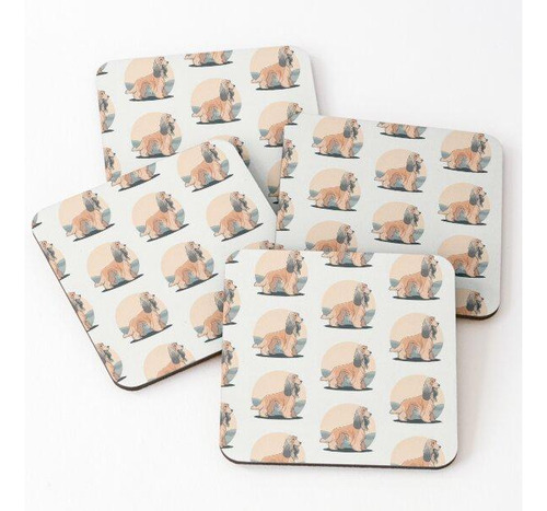 Set Posavasos Lebrel Afgano 6 Calidad Premium