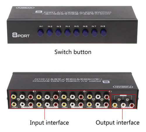 Seletor Av Rca Switch 8 Canais