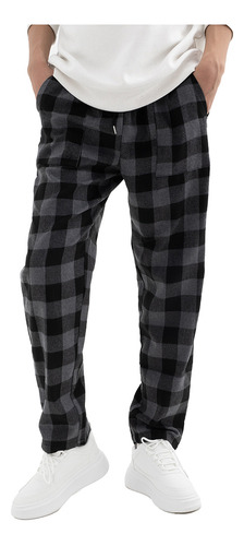 Pantalones De Pijama A Cuadros A Rayas Para Hombre De Moda